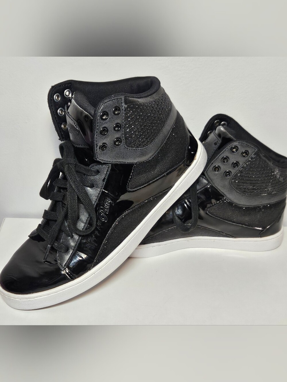 Pastry Pop Tart High Top Black Dance Sneakers, Sz 10M